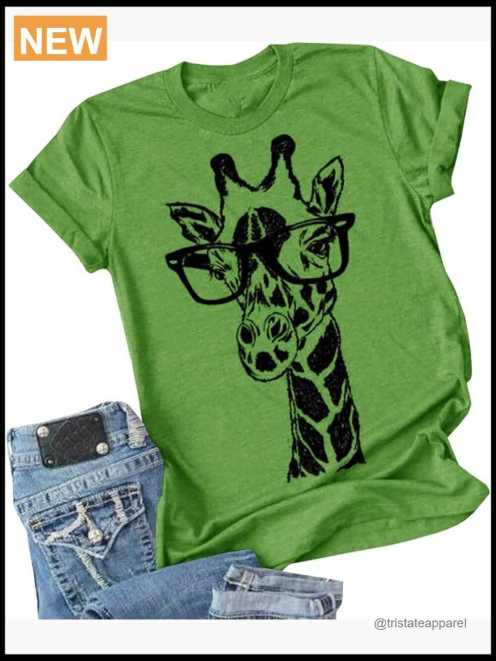 Women's Giraffe Print T-Shirt Casual Summer Crewneck Tee